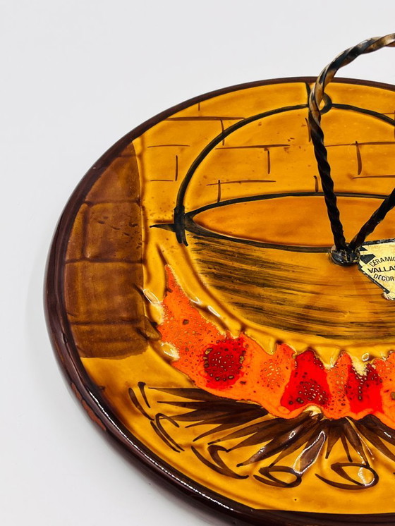 Image 1 of Plateau à fromages décor chaudron Vallauris