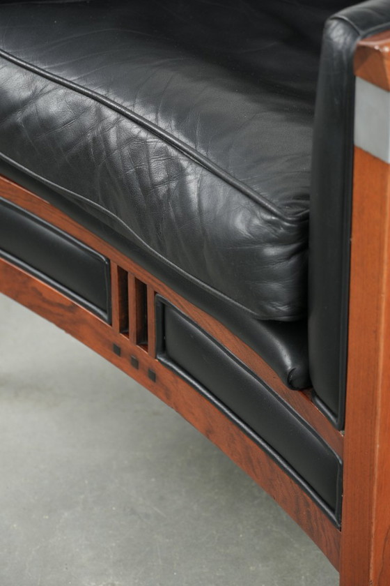 In Goede Staat Verkerende Zwarte Leren Art Deco Schuitema Design Fauteuil Uit De Decoforma Serie – Leather (photo 12 of 14)