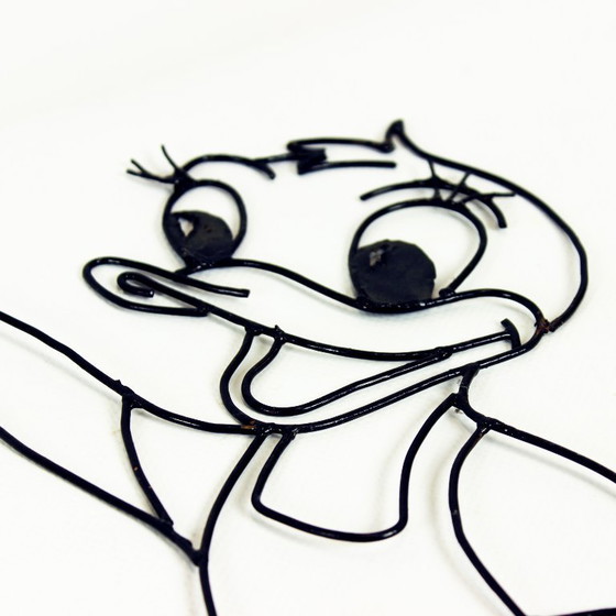 Image 1 of Disney " Donald & Daisy Duck " Wall Decoration In Metal, 1960s