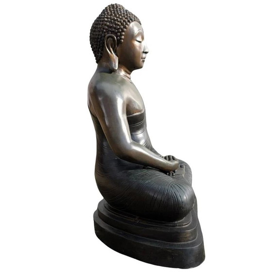 Grote bronzen Boeddha – Sri Lanka 16,8 kg en antiek – Beeldhouwkunst, Gold (photo 4 of 17)