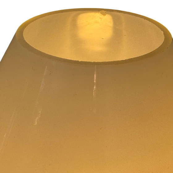 Image 1 of Massiv, Belgien - Glaspilzlampe XL - 1980er Jahre - Weiß, mattes Glas