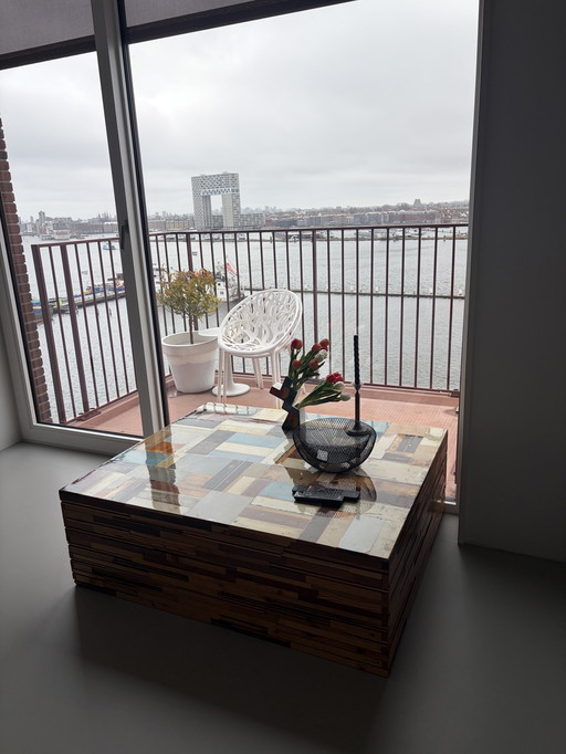 Table basse Dusign Dutch Design - 120×102 cm - Plateau en bois brossé