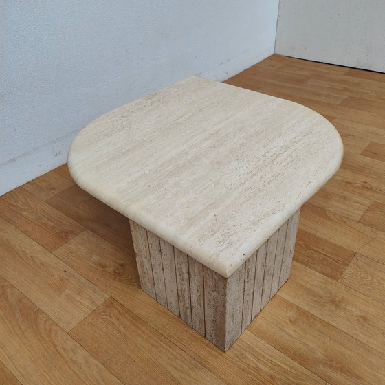 Travertin salontafel, beige, Travertine, Brutalist (foto 6 van 8)