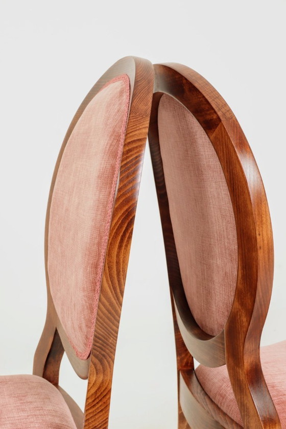 Image 1 of Ensemble de 6 chaises de salle à manger vintage en rose indienne