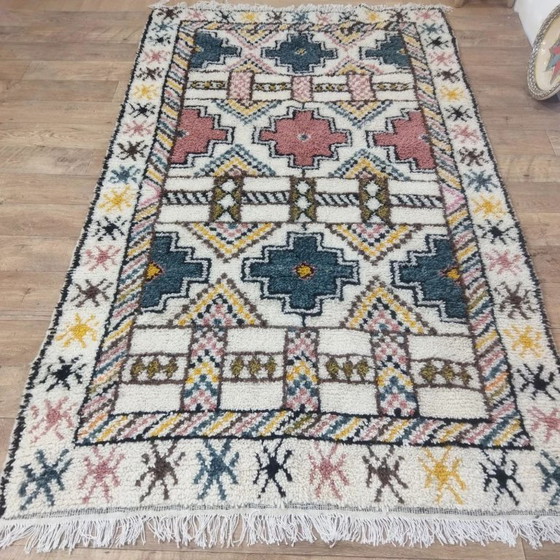 Image 1 of Berber Rug Geometric Multicolor – Natural Wool Handwoven (260 × 160 cm)