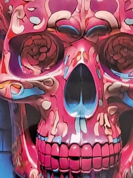 DEAD HEAD - The Pink Bauhaus Skull - Aluminum Print