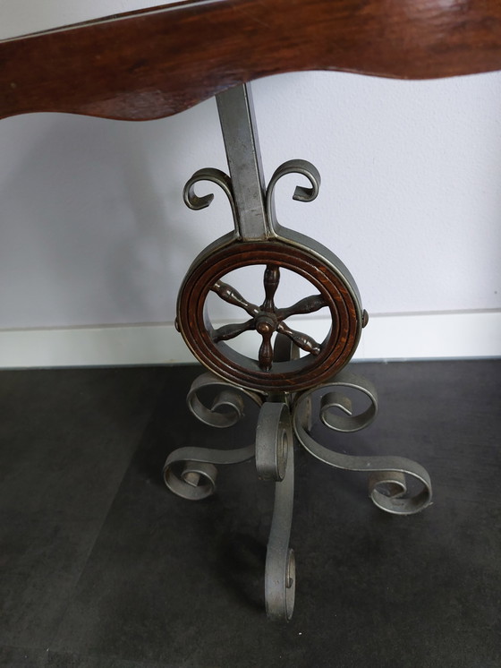 Image 1 of Tavolo occasionale/portavasi in stile Art déco con vassoio in piastrelle