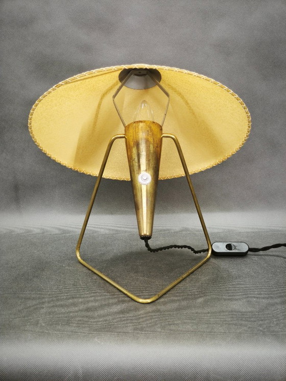 1960s Brass Table Lamp by Helena Frantová, Czechoslovakia – Metal, Paper (photo 8 of 10)