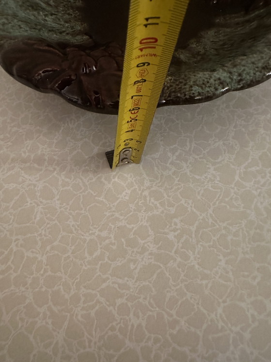 Image 1 of Foreign-West Germany Ceramic - Tripod Fruit Bowl Barbotine Grapes