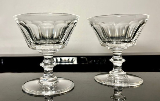 2 coupes M. Caton Saint Louis crystal 