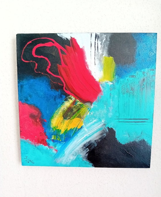 Image 1 of Abstract kleurrijk schilderij
