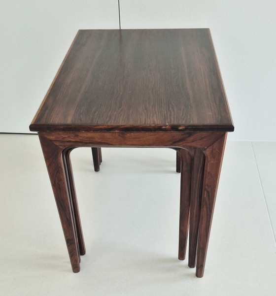 Image 1 of Palissander / Palissander bijzettafels Deens, midden 20e eeuw
