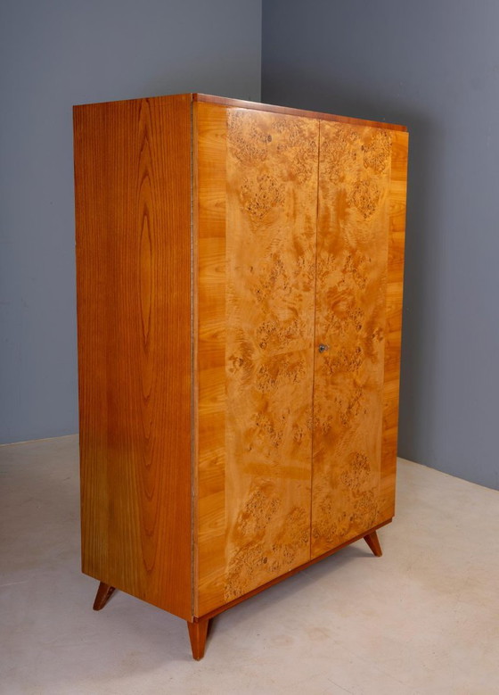 Armadio Vintage Mid-Century, Impiallacciatura in Radica, Cecoslovacchia, 176 × 116 × 58 cm (photo 2 of 21)