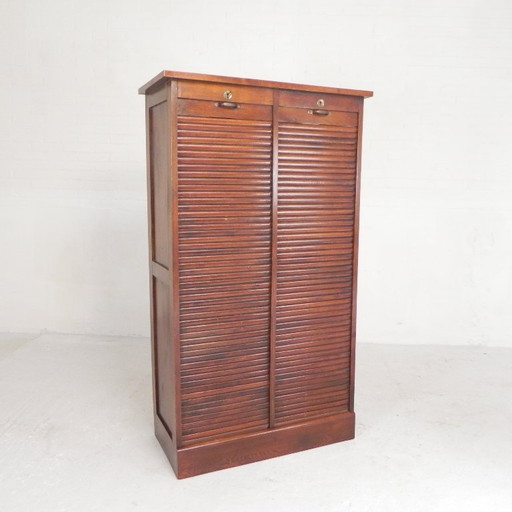 Armadio in rovere con serranda avvolgibile a 2 ante, alto 150 cm, anni '30.