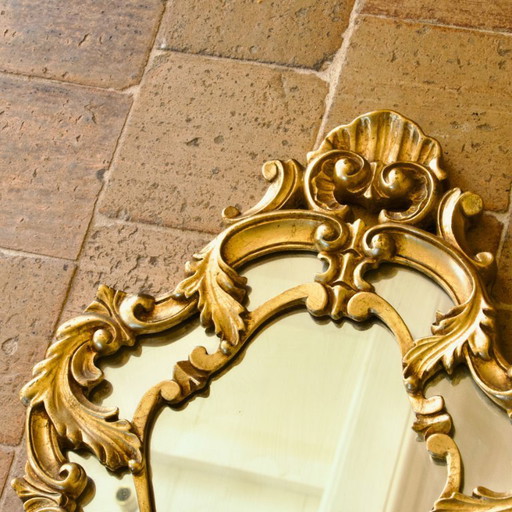 Antique Baroque mirror with gilded bezels (gold leaf)