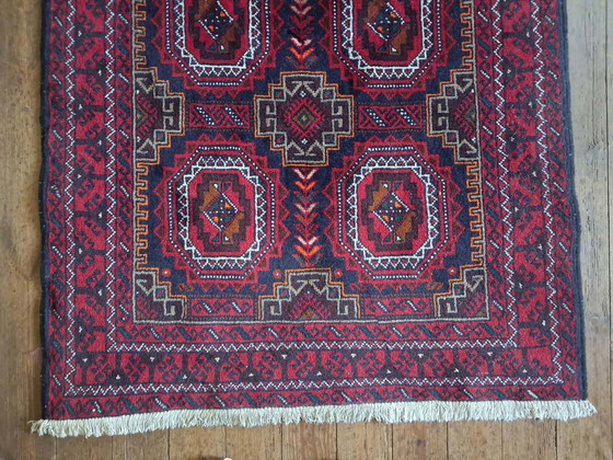 Tapis Persan Beloutch fait main 200×108cm, Coton, Laine, Multicolore (photo 7 sur 15)