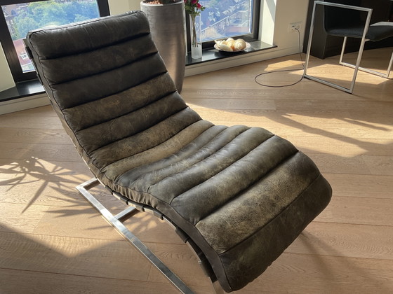 Vintage Leather Lounge Armchair – rvs (photo 3 of 5)