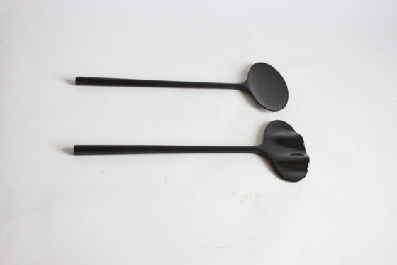 Image 1 of Melamine Salad Bowl and Spoons by Copco Taiwan, 1985. Postmodern Salad Spoons in Excellent Condition