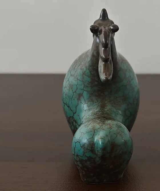 Image 1 of Gestileerde keramische paardjes, set van 2