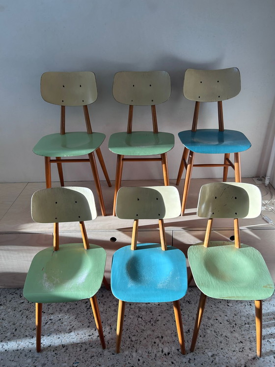 Image 1 of 6 sillas de comedor TON 1960