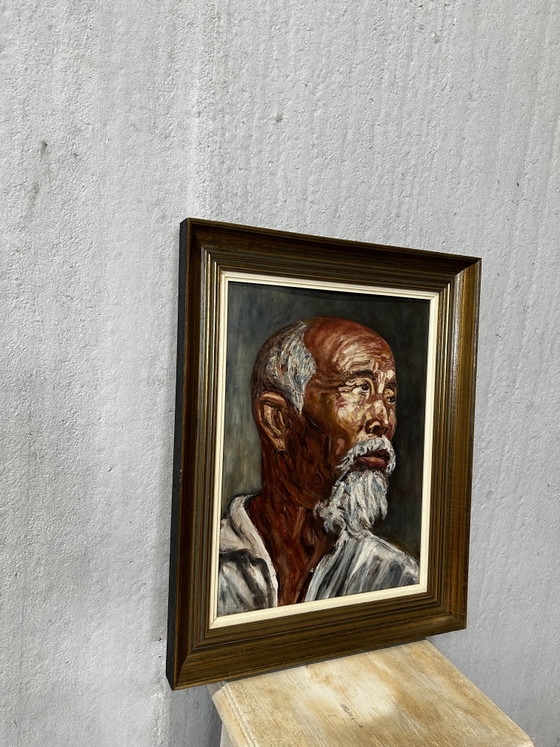 Ölgemälde 70x57 - Weiser Mann – Vintage, Gemälde & Zeichnungen, Wood, Canvas (photo 2 of 7)