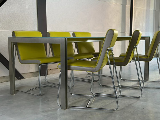 Table à manger Leolux Cameleon 200 cm - comme neuve – Tables basses, Verre (photo 8 of 10)