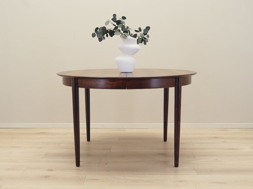 Table ronde en bois de rose, design danois, années 1970, production : Skovby Møbelfabrik