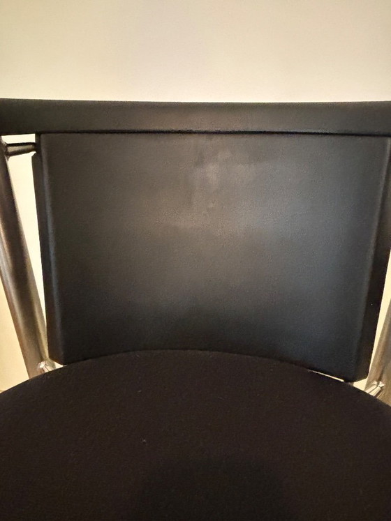 Flexform design stoel, Zwart met geborsteld staal. – Vergaderstoel, Plastic (photo 6 of 11)