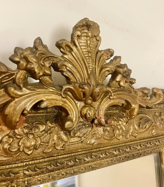 Image 1 of Antieke Franse kuifspiegel 85x58cm