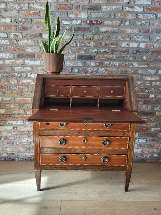 Image 1 of Antiker Sekretär, abklappbarer Deckel, 3 Schubladen