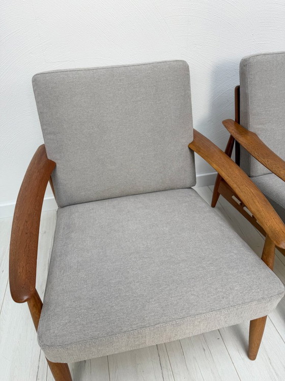 Image 1 of 1/2 Poltrona danese in teak anni '60 – Poltrona lounge di metà secolo con rivestimento nuovo