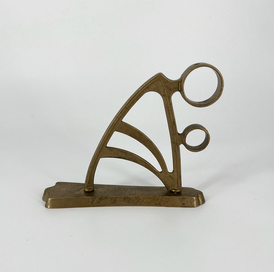 Image 1 of 2x Art Nouveau Art Déco Support de tringle à rideaux laiton bronze