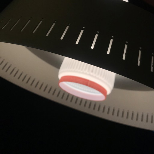 Hanging lamp - Opaline & Perforated Metal - Jo Hammerborg - Fog & Mørup - 1960