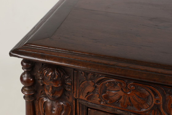 Image 1 of 16th Century Italian Renaissance Cabinet in Walnut with Rich Carvings