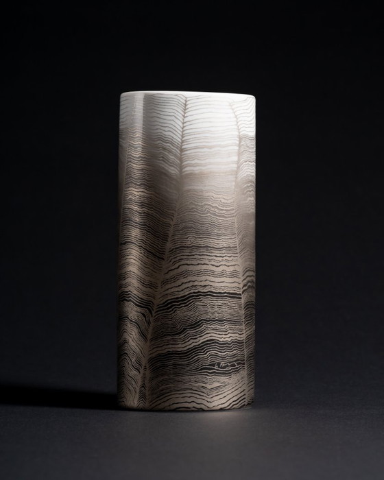 Image 1 of Glam Chic Vintage Rare Alain Le Foll × Rosenthal "Chiffon" Porcelain Vase Duo