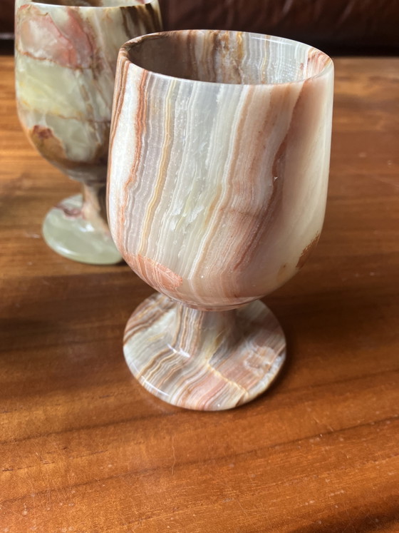 4 atemberaubende Onyx-Weingläser! – Gläser & Karaffe, Stone (photo 3 of 6)