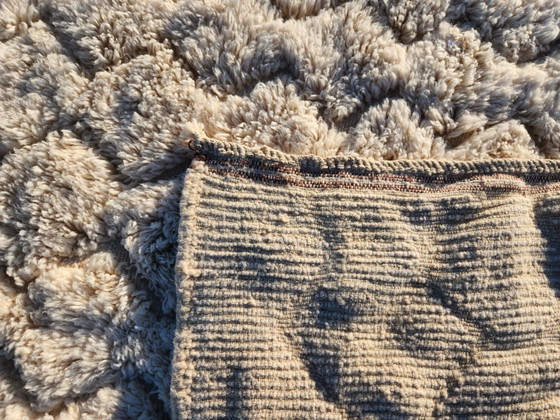 Beni Ouarain Teppich 160x240 cm – Cremefarbene Wolle mit Rautenmustern – Teppiche & Läufer, Baumwolle (photo 6 of 7)