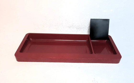 Image 1 of (W004) Set per l'elaborazione della posta da ufficio ARLAC vintage - Design retrò rosso bordeaux degli anni '70/'80