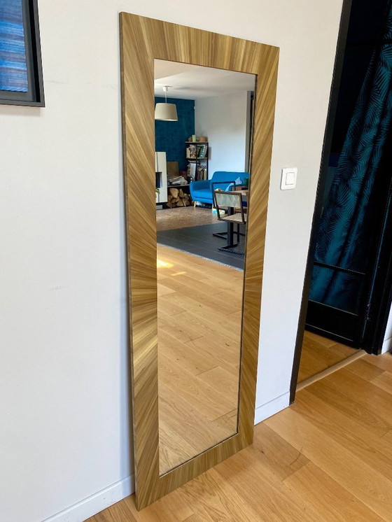 Image 1 of Specchio in intarsio di paglia