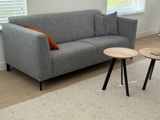 Zgan Hulshoff Sofagarnitur 2 und 2,5 Sitzer modern grau melange