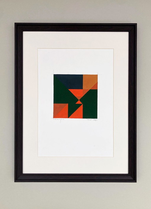 Geometric Composition 16-6D – schilderijen tekeningen, Paper