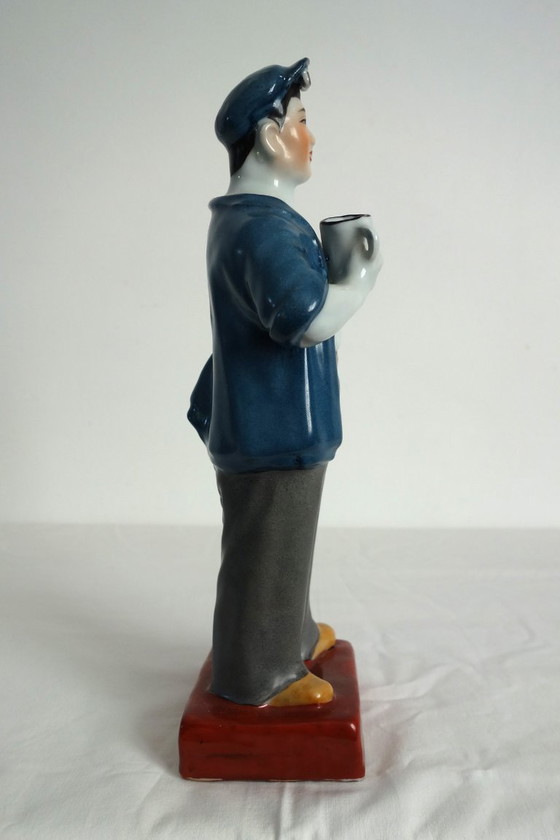 Image 1 of Statue figurine ouvrier propagande Révolution culturelle chinoise
