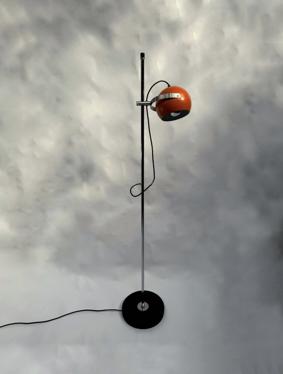 Image 1 of Vintage oranje vloerlamp in de vorm van een oog, retro design uit de jaren 70