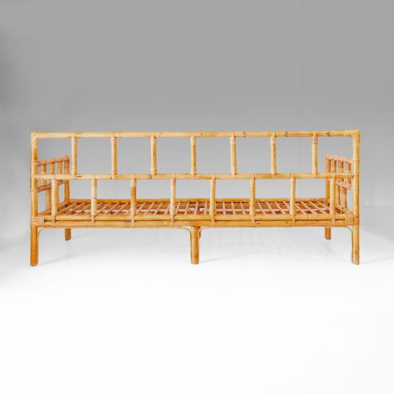 1x 1970s Italian Bamboo And Rattan Sofa, Vivai Del Sud Style, Riviera Modern – 3-5 seaters, Wicker (photo 3 of 17)