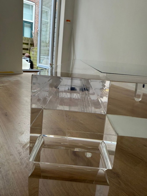 Image 1 of Vintage Fabian Art Rome Italy coffee table of basse and plexiglass