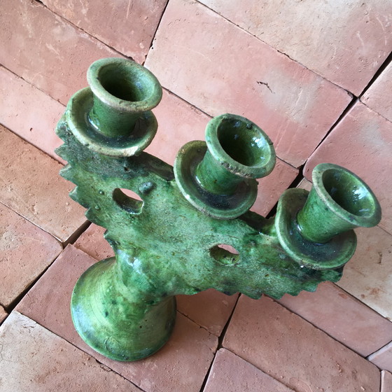 Image 1 of Tamegroute Pottery Candlestick