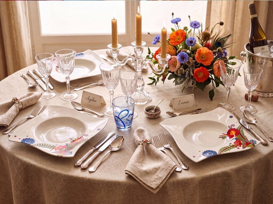 Image 1 of 2x Acapulco New Wave Villeroy & Boch, Large Deep Plate 27x27cm.