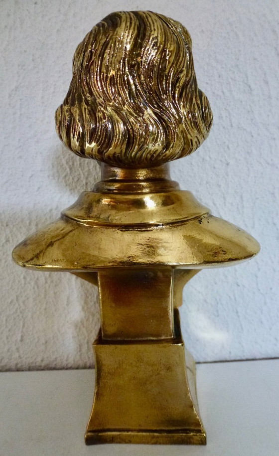 Image 1 of Büste, G. Verdi – 16 cm – Bronze, vergoldet – 1991, A. Lucchesi.