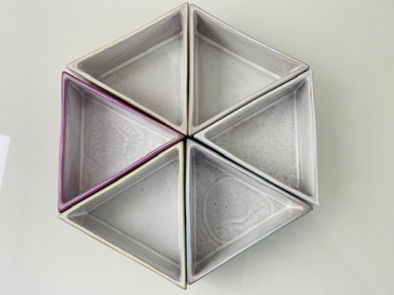 Image 1 of Set di 6 ciotole piramidali fatte a mano – Maredsous