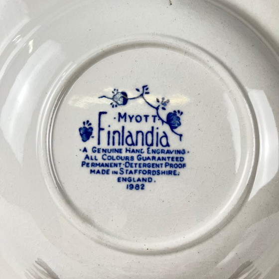 Image 1 of Set di 6 piatti fondi "Finlandia" di Myott, Inghilterra, 1980